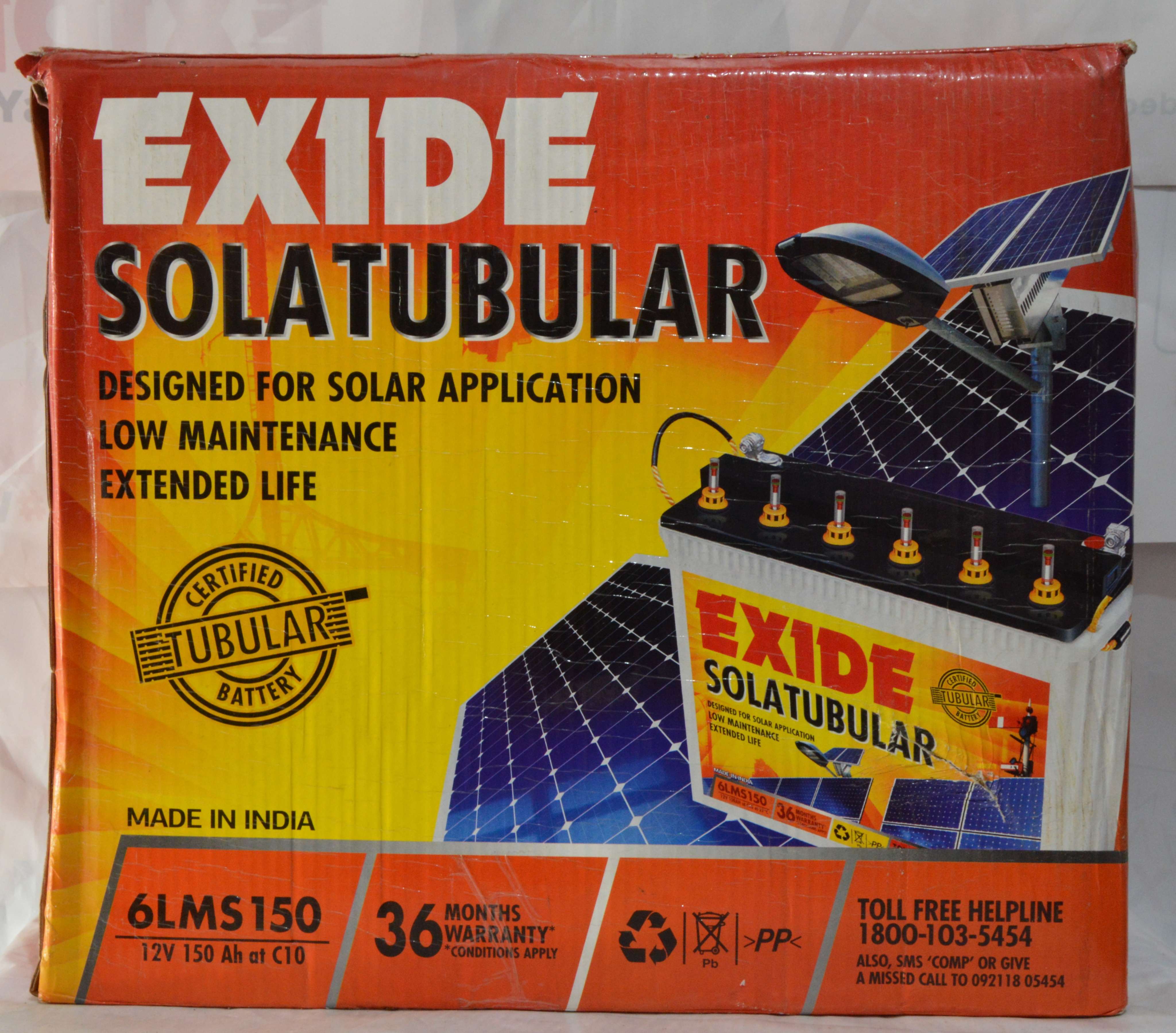 Exide Solar 6LMS 150L- 12v 150ah Solar Battery price in Chennai